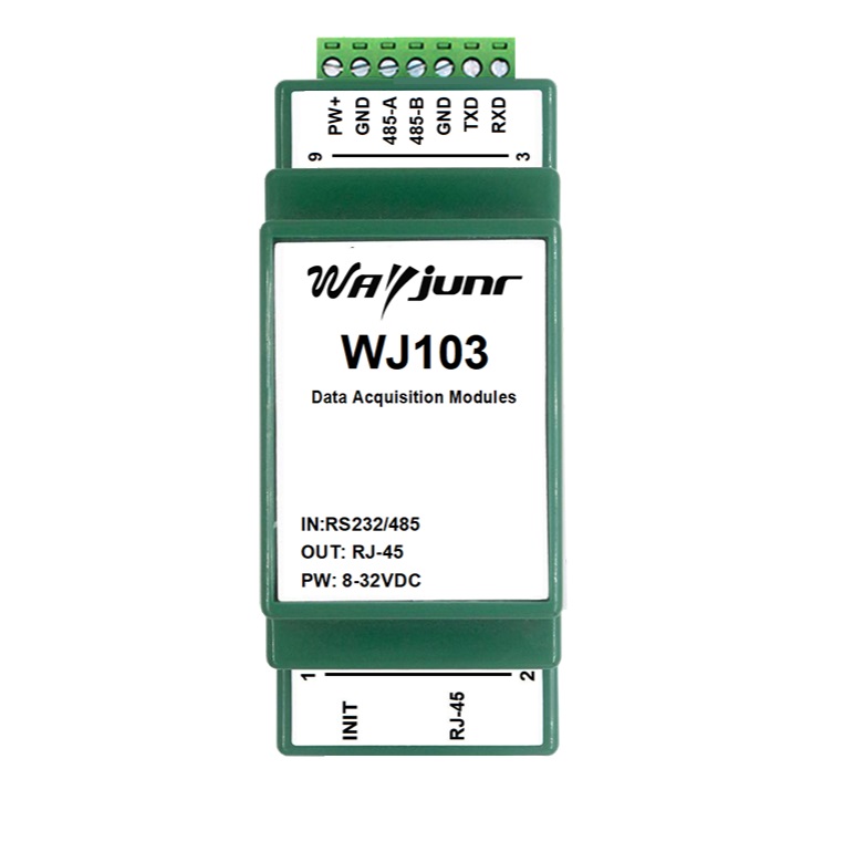 Modbus RTU轉Modbus TCP模塊，RS232/485轉Modbus TCP網絡模塊，WJ103