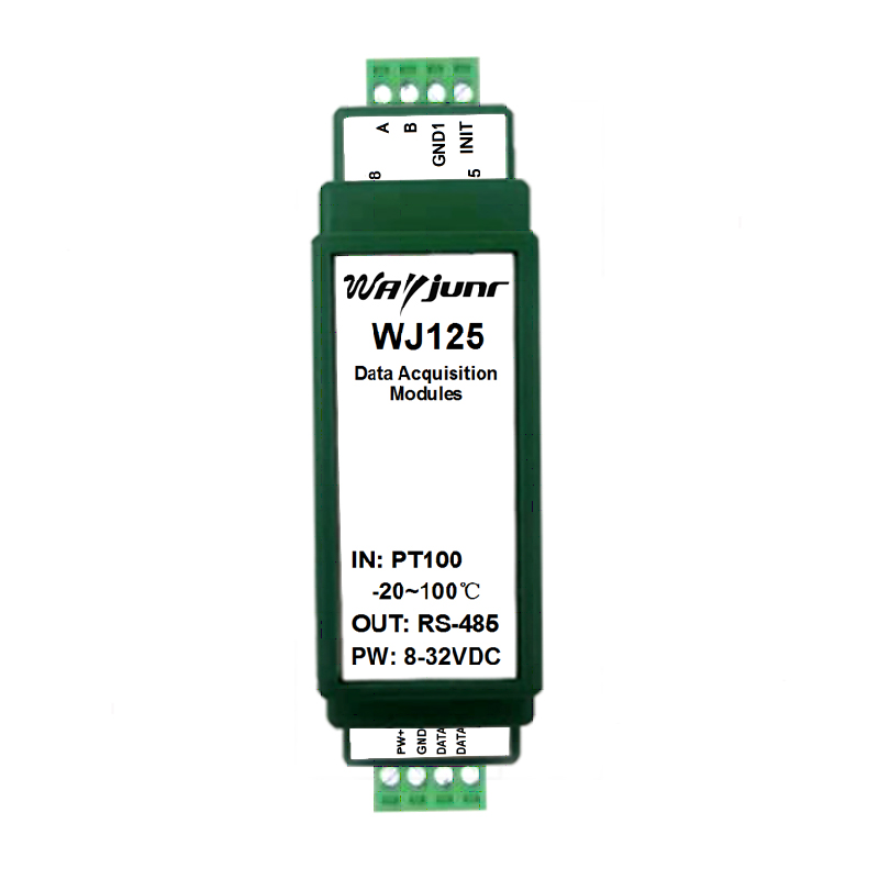 Pt100轉(zhuǎn)RS-485，熱電阻溫度Modbus數(shù)據(jù)采集模塊 WJ125