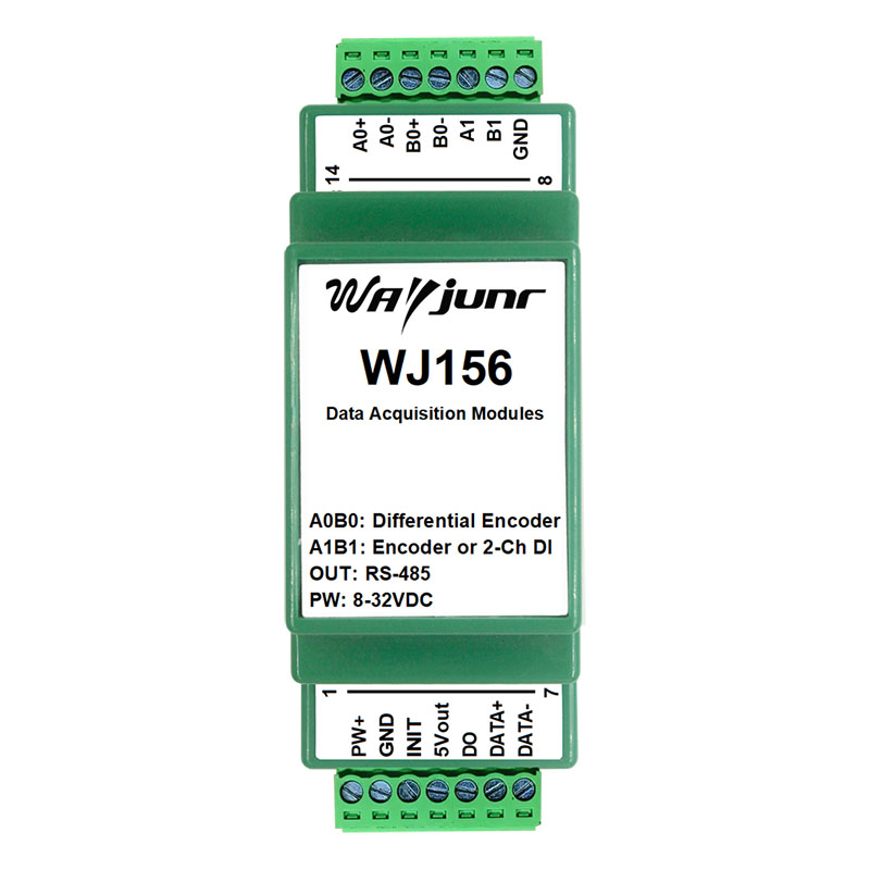 光柵尺磁柵尺編碼器流量計水電表單端或差分脈沖信號轉RS485模塊 WJ156